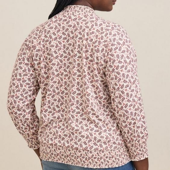 3X - Torrid | Textured Jersey Choker Neck Smocked Bottom Top - Picture 4 of 5